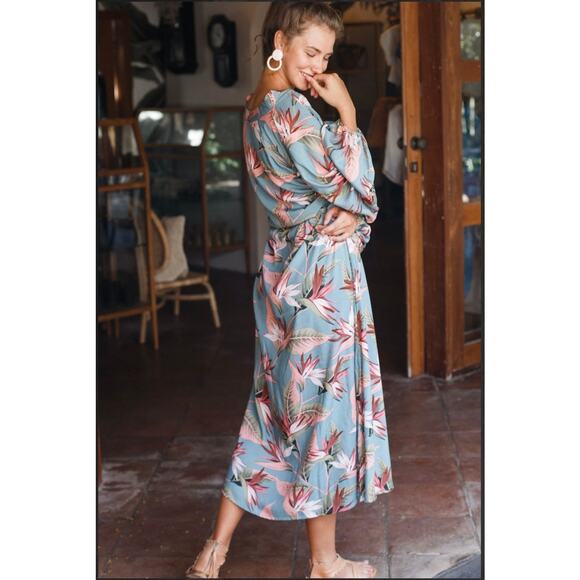 ELF Balielf Sunday Wish Kaftan Gown Gorgeous Flowy Sun Dress NWT size Large - Picture 4 of 5